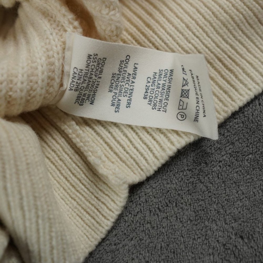 Wanakome Noemie Wool Sweater Women XS‎ Off White Blue Star 1/4 Zip Warm Comfy - Picture 12 of 12